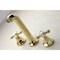 Kingston Brass Roman Tub Faucet, 3, Wall Mount, Polished Brass KS4022AX - alternate 6